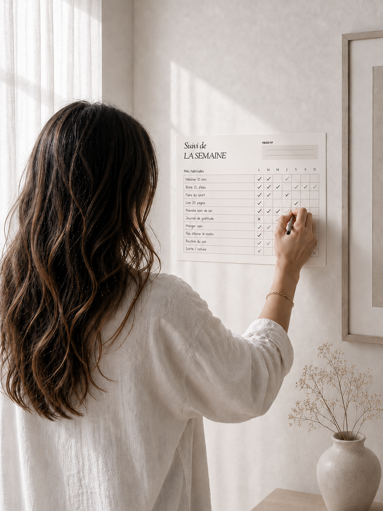 Maintenir l'équilibre - Le tableau de bord bien-être à imprimer